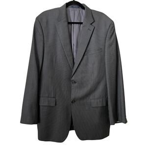 Ralph Lauren Blazer Mens 44L Gray Pinstripe 100% Wool 2 Button Sport Coat Preppy